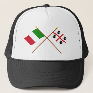 Italy and Sardegna crossed flags Trucker Hat