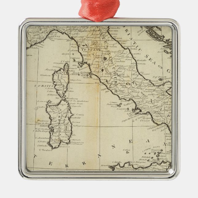 Italy and Sardinia Metal Tree Decoration (Front)