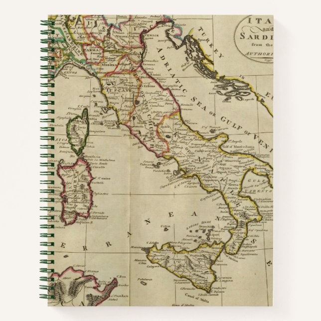 Italy, and Sardinia Notebook (Front)