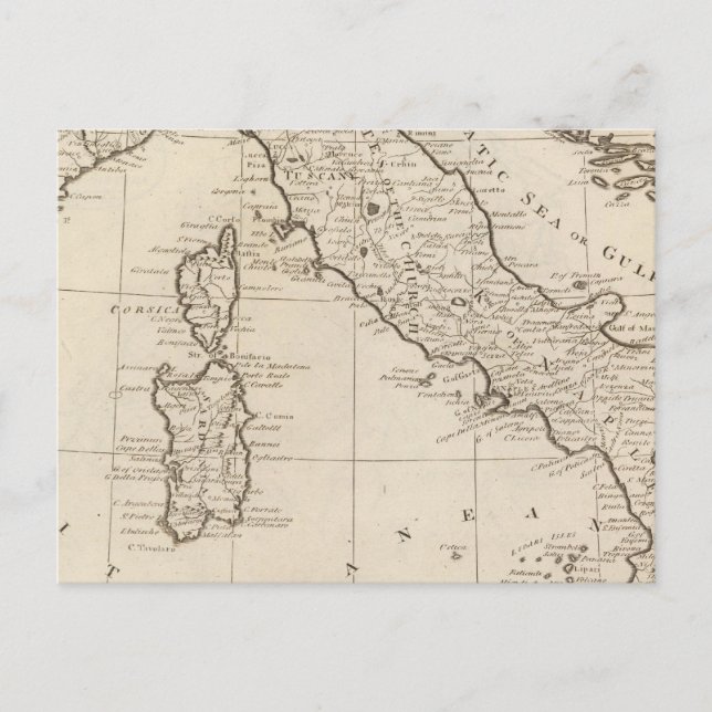Italy, and Sardinia Postcard (Front)