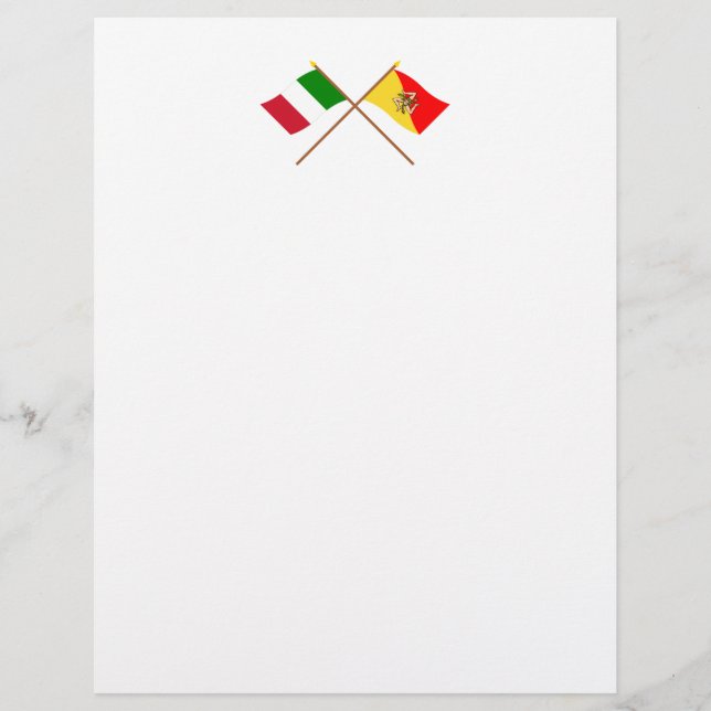 Italy and Sicilia crossed flags (Front)