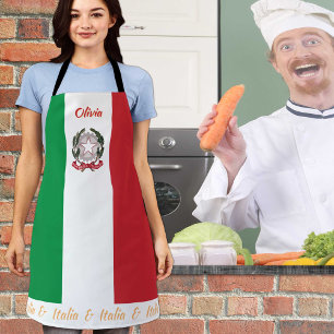 Italy apron, Italia, Italian Flag Chefs kitchen Apron