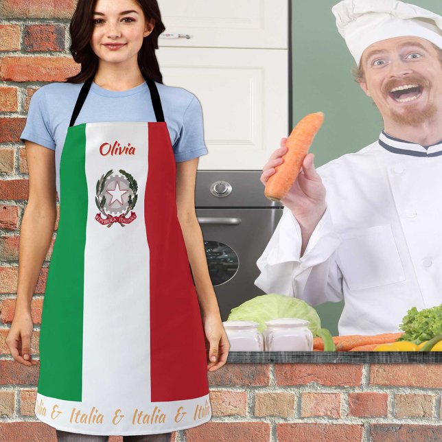 Italy apron, Italia, Italian Flag Chefs kitchen Apron (Creator Uploaded)