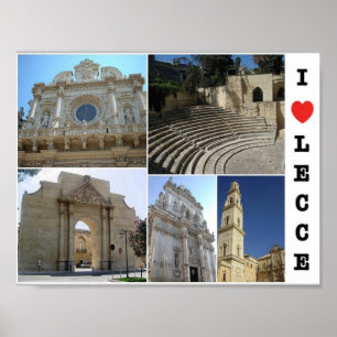 Italy - Apulia - Salento - Lecce - I Love - Poster