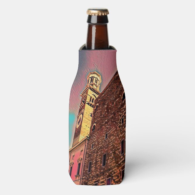 Italy architecture painting bottle cooler (Bottle Front)