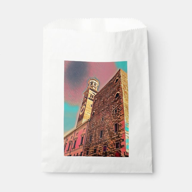 Italy architecture painting favour bag (Front)