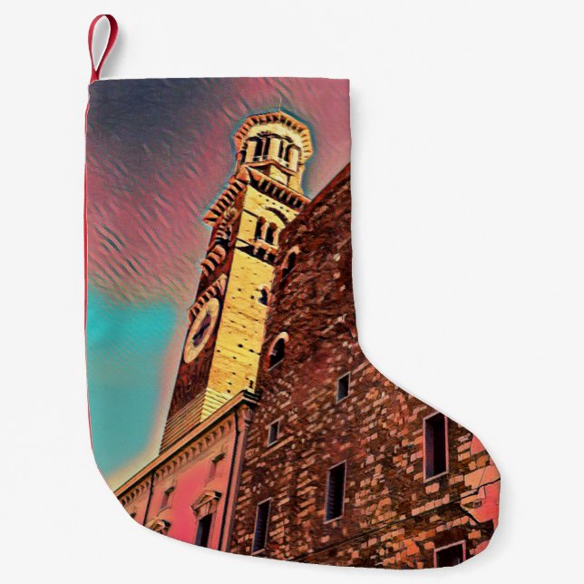 Italy architecture painting small christmas stocking (Front)