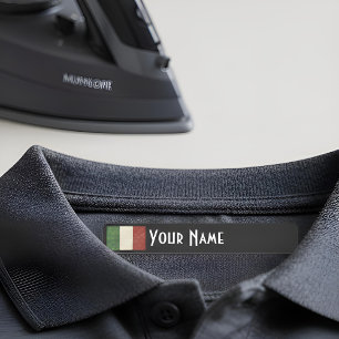 Italy Art Deco Flag Custom Iron-On Name Label