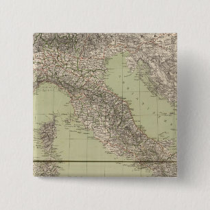 Italy Atlas Map 15 Cm Square Badge