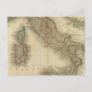 Italy Atlas Map Postcard