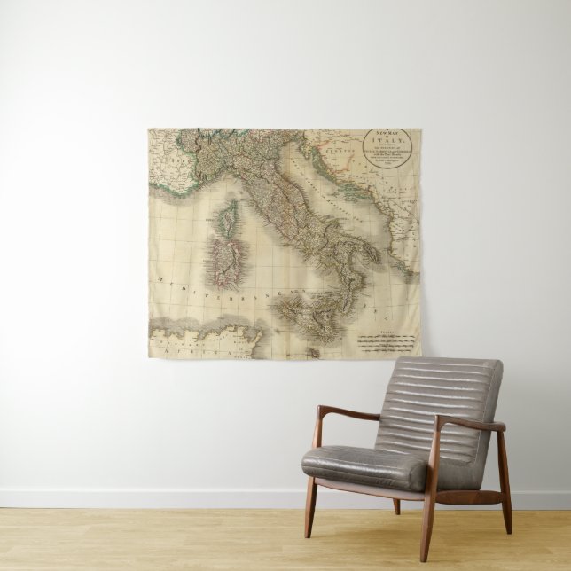 Italy Atlas Map Tapestry (In Situ (Horizontal))
