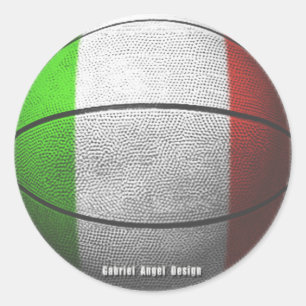Italy Basketball Classic Round Sticker