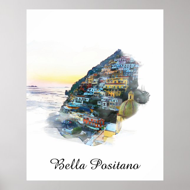 *~* Italy Bella Positano Italian Language AP12 Poster (Front)