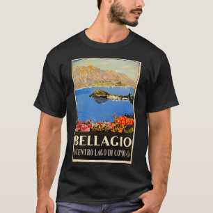 Italy Bellagio Lake Como Vintage Italian Travel Ad T-Shirt