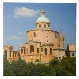Italy, Bologna, Sunny Day with Portico di San Ceramic Tile