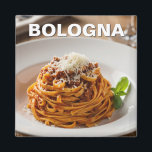 Italy Bologna Tagliatelle al ragù Magnet<br><div class="desc">Tagliatelle al ragù is a classic Italian pasta dish, most famously associated with Bologna and the Emilia-Romagna region. The dish features fresh, flat ribbon-like pasta called tagliatelle, traditionally made with egg and flour, which has a tender texture that perfectly holds onto sauce. The pasta is served with ragù alla Bolognese,...</div>