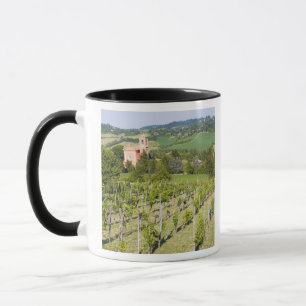 Italy, Bologna, View through Vineyard to Chiesa Mug