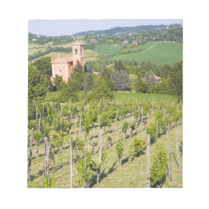 Italy, Bologna, View through Vineyard to Chiesa Notepad