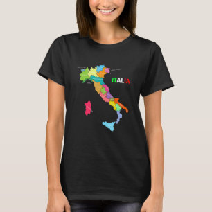 Italy Boots Country Map Italy Italy Mappa Stilvali T-Shirt