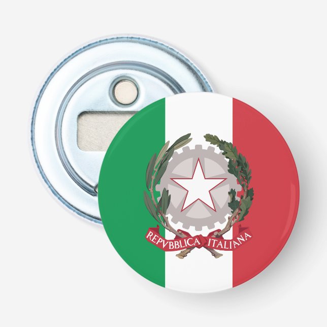 Italy Bottle Opener, Italian Flag, Emblem / Party Opener (Front)
