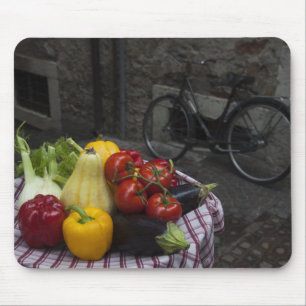Italy, Brescia Province, Gargnano. Table with 2 Mouse Pad