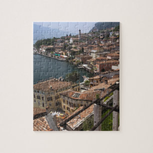 Italy, Brescia Province, Limone sul Garda. Town Jigsaw Puzzle