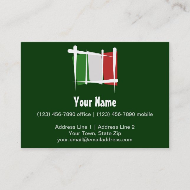 Italy Brush Flag Business Card (Front)