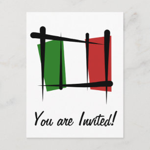 Italy Brush Flag Invitation