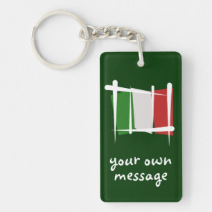 Italy Brush Flag Key Ring