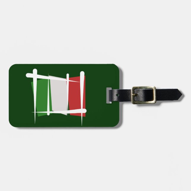 Italy Brush Flag Luggage Tag (Front Horizontal)