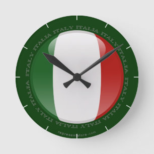 Italy Bubble Flag Round Clock