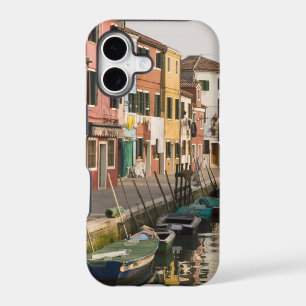 Italy, Burano. Colourful houses of line a