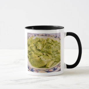 Italy, Camogli. Plate of pasta with pesto Mug