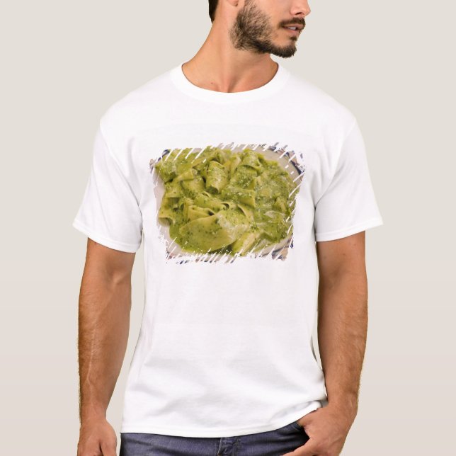 Italy, Camogli. Plate of pasta with pesto T-Shirt (Front)
