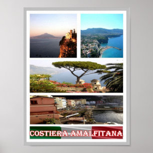 Italy - Campania - Amalfi Coast - Mosaic - Poster