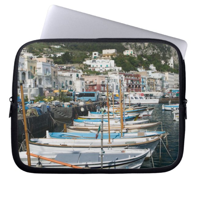 ITALY, Campania, (Bay of Naples), CAPRI: Marina Laptop Sleeve (Front)