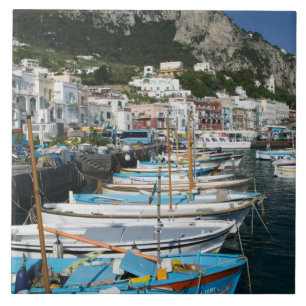 ITALY, Campania, (Bay of Naples), CAPRI: Marina Tile