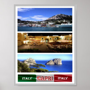 Italy - Campania - Capri - Mosaic - Poster