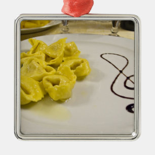 Italy, Cento. A plate of cheese tortellini Metal Ornament