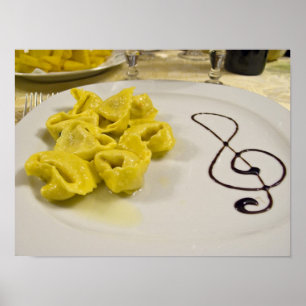 Italy, Cento. A plate of cheese tortellini Poster