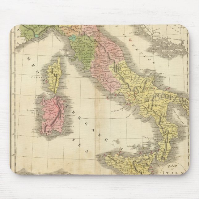 Italy Chonology Atlas Map Mouse Pad (Front)
