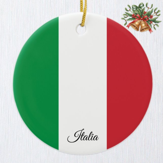 Italy Christmas Ornament, Italian Flag Ceramic Ornament (Italian Flag Ornament / Italia)