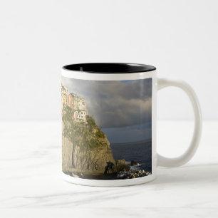 Italy, Cinque Terre, Manarola. Village on cliff. Two-Tone Coffee Mug