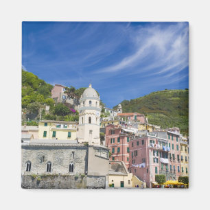 Italy, Cinque Terre, Vernazza, Harbour and Church Magnet