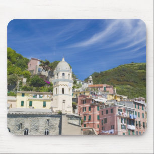 Italy, Cinque Terre, Vernazza, Harbour and Church Mouse Pad