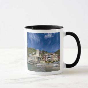 Italy, Cinque Terre, Vernazza, Harbour and Church  Mug