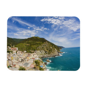 Italy, Cinque Terre, Vernazza, Hillside Town of 2 Magnet