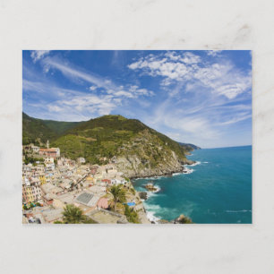 Italy, Cinque Terre, Vernazza, Hillside Town of 2 Postcard