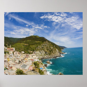 Italy, Cinque Terre, Vernazza, Hillside Town of 2 Poster