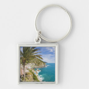Italy, Cinque Terre, Vernazza, Hillside Town of Key Ring